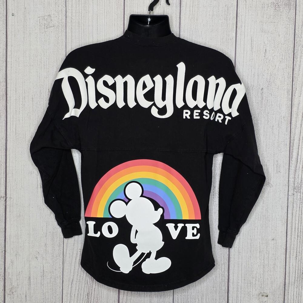 Disneyland Pride Spirit Jersey Oversized XS Black Rainbow Mickey LOVE
